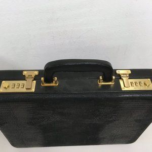 Amniet crocodile belly leather black briefcase attache case New Opus